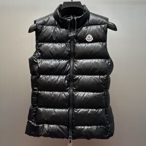 Moncler Shiny Black Quilted Vest